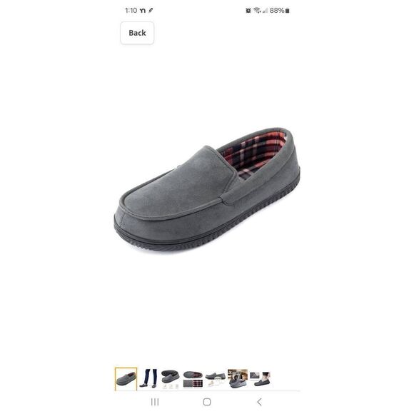 New Size 9 Rock Dove Grey Alexander Flannel Lined Loafer Slippers House Shoe NWT - Picture 1 of 12